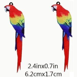 McCaw Parrot - Cute Animal Theme Acrylic Pendant   2.4" x .7"  8pcs